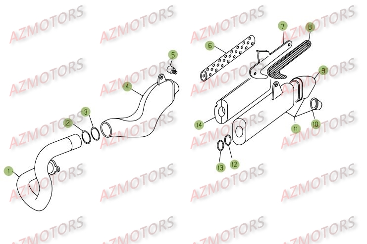 Echappement AZMOTORS PiÃ¨ces BETA REV 3-200cc  - [2005]