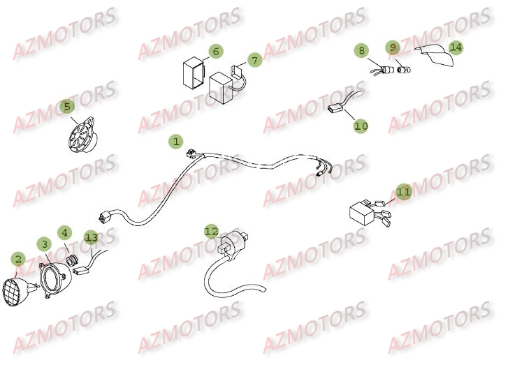 Installation Electrique AZMOTORS PiÃ¨ces BETA REV 3-200cc  - [2005]