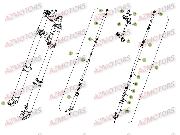 Fourche AZMOTORS PiÃ¨ces BETA REV 3-250cc  - [2005]