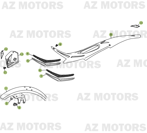 Carenages Reservoir Selle AZMOTORS PiÃ¨ces BETA REV 3-250cc  - [2006]