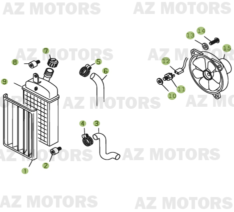 Installation De Refroidissement AZMOTORS PiÃ¨ces BETA REV 3-250cc  - [2006]