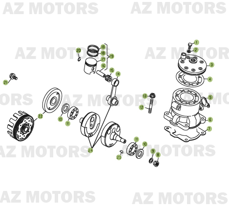 Vilebrequin Piston Contre Arbre AZMOTORS PiÃ¨ces BETA REV 3-250cc  - [2006]