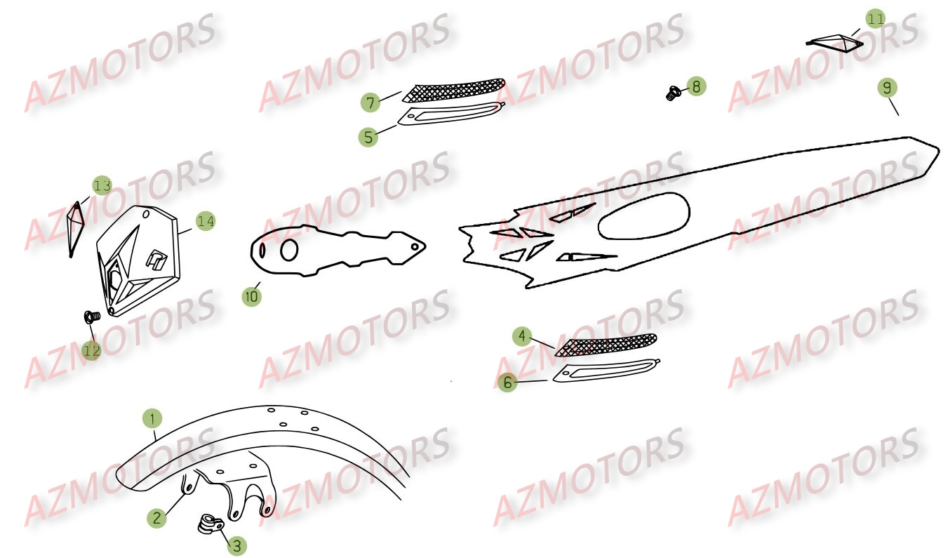 Carenages   Reservoir   Selle AZMOTORS PiÃ¨ces BETA REV 3-250cc  - [2008]