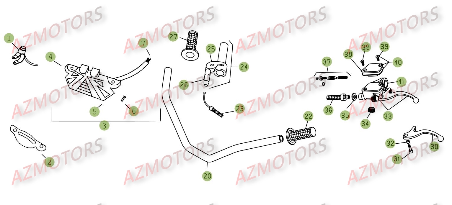 Commandes   Guidon AZMOTORS PiÃ¨ces BETA REV 3-250cc  - [2008]