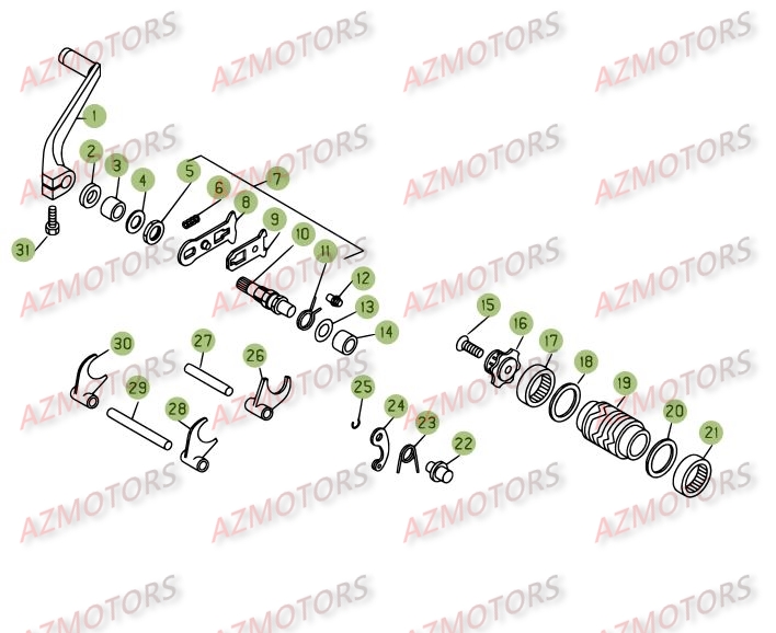 Commande Boite A Vitesses AZMOTORS PiÃ¨ces BETA REV 3-270cc  - [2005]