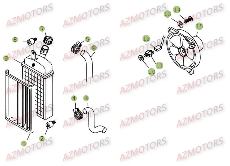 Installation De Refroidissement AZMOTORS PiÃ¨ces BETA REV 3-270cc  - [2005]