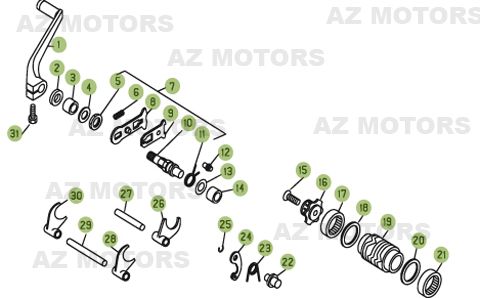 Commandes A Boite A Vitesses AZMOTORS PiÃ¨ces BETA REV 3-270cc  - [2006]
