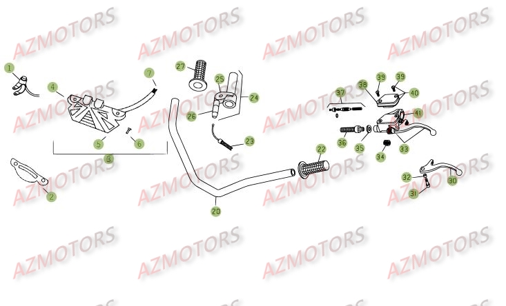 Commandes   Guidon AZMOTORS PiÃ¨ces BETA REV 3-270cc  - [2008]