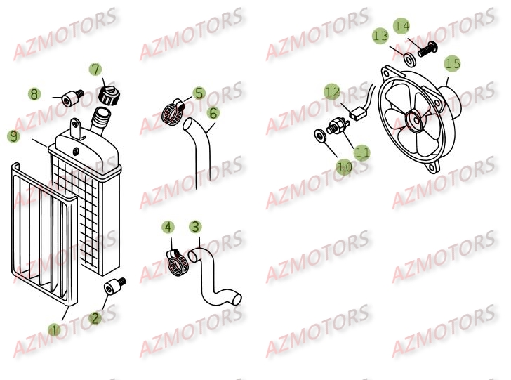 Installation De Refroidissement AZMOTORS PiÃ¨ces BETA REV 3-270cc  - [2008]