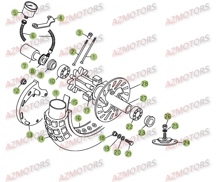 Roue Avant AZMOTORS PiÃ¨ces BETA REV 3-270cc  - [2008]