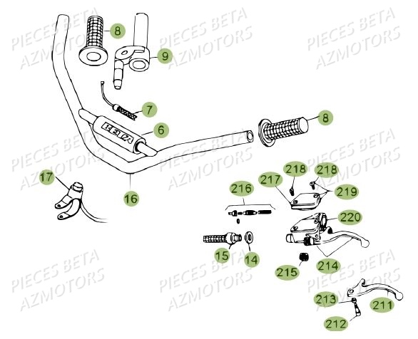 Guidon AZMOTORS PiÃ¨ces BETA REV 80 - [2009]