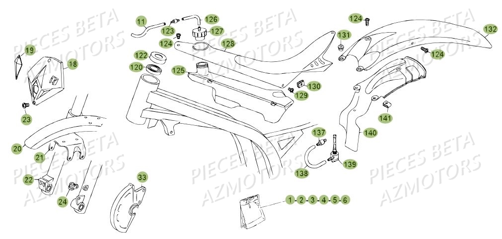 Carenages Du N Serie 200485 A 200609 AZMOTORS PiÃ¨ces BETA REV 80 - [2010-2011]