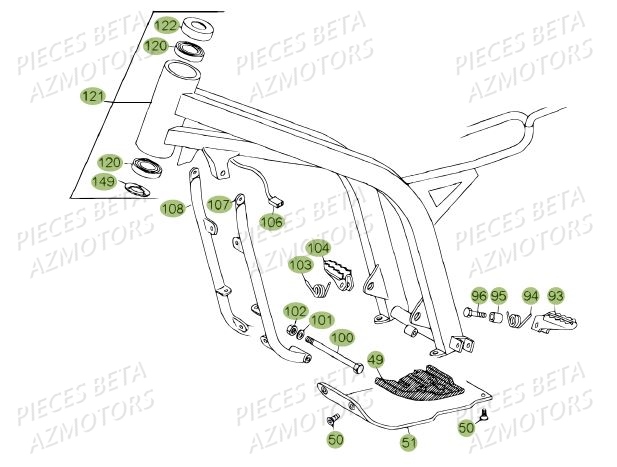 Chassis Du N Serie 200485 A 200609 AZMOTORS PiÃ¨ces BETA REV 80 - [2010-2011]