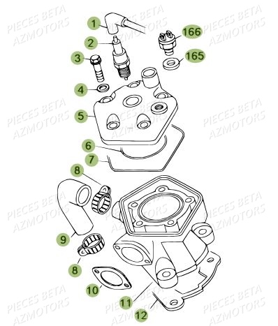Cylindre AZMOTORS PiÃ¨ces BETA REV 80 - [2010-2011]