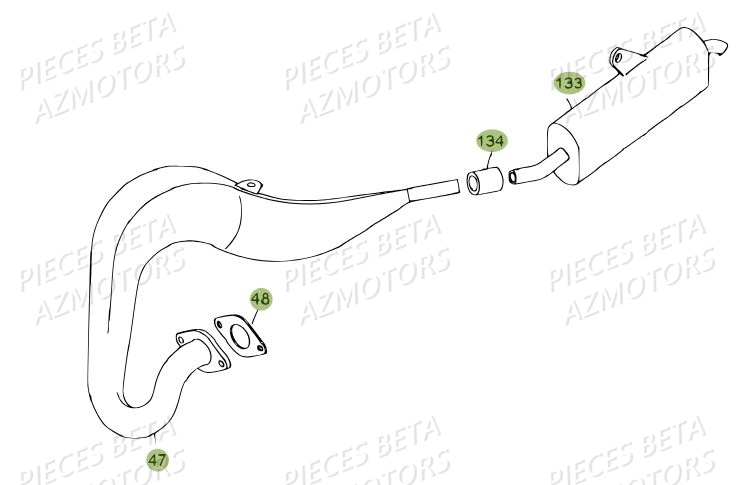 Echappement AZMOTORS PiÃ¨ces BETA REV 80 - [2010-2011]
