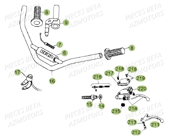 Guidon Du N Serie 200336 A 200378 AZMOTORS PiÃ¨ces BETA REV 80 - [2010-2011]