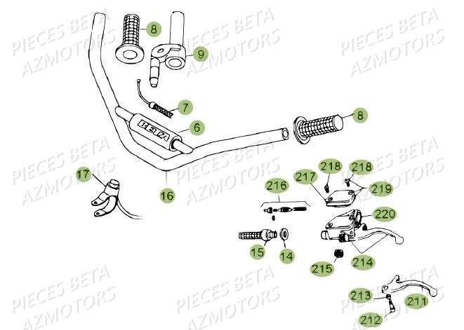 Guidon Du N Serie 200449 A 200609 AZMOTORS PiÃ¨ces BETA REV 80 - [2010-2011]