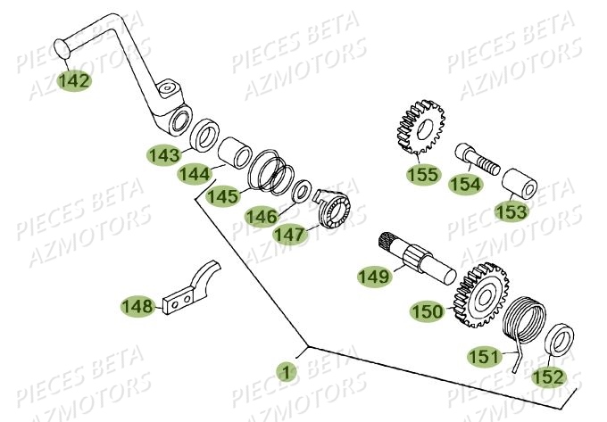 Kick Starter AZMOTORS PiÃ¨ces BETA REV 80 - [2010-2011]