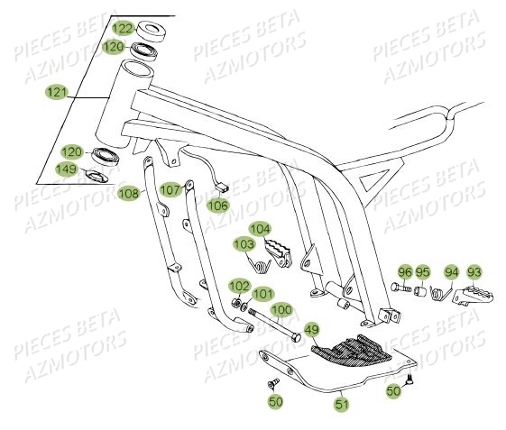 Accessoires Du Chassis Du No Serie 200336 A 200448 AZMOTORS PiÃ¨ces BETA REV 80 - [2012]