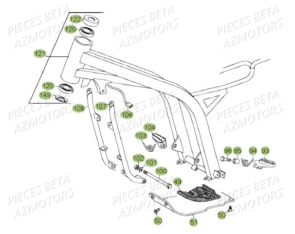 Accessoires Du Chassis Du No Serie 200449 A 200484 AZMOTORS PiÃ¨ces BETA REV 80 - [2012]