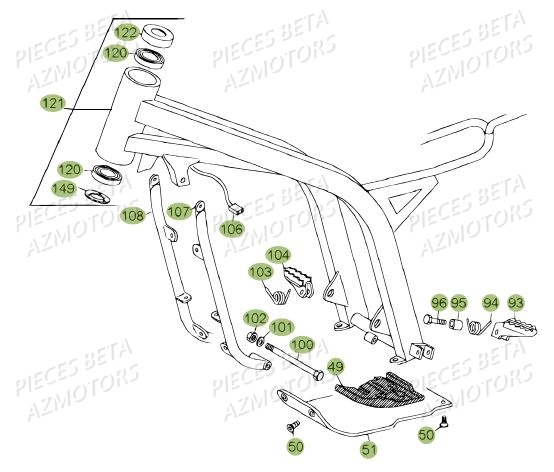 Accessoires Du Chassis Du No Serie 200610 A 299999 AZMOTORS PiÃ¨ces BETA REV 80 - [2012]