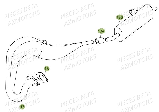 Echappement AZMOTORS PiÃ¨ces BETA REV 80 - [2012]