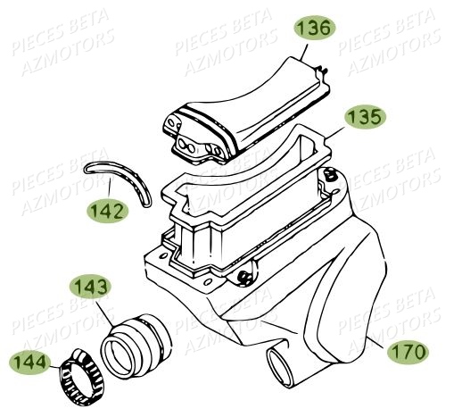 Filtre A Air AZMOTORS PiÃ¨ces BETA REV 80 - [2012]