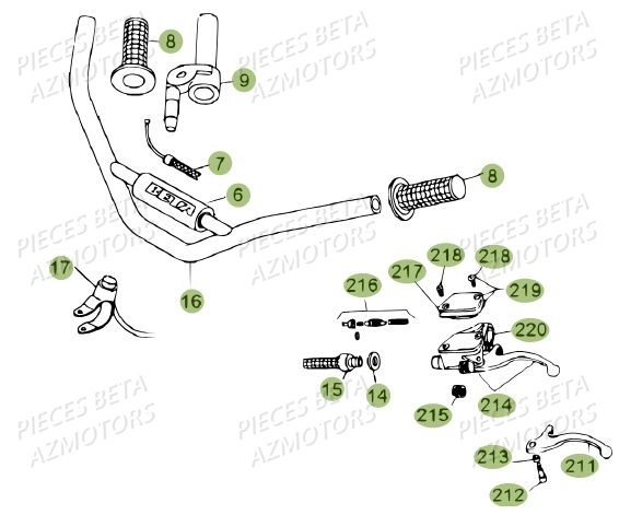 Guidon Du No Serie 200001 A 200335 AZMOTORS PiÃ¨ces BETA REV 80 - [2012]