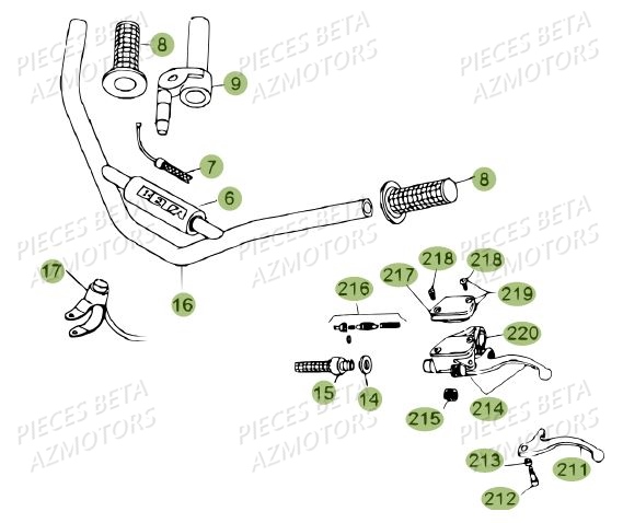 Guidon Du No Serie 200379 A 200448 AZMOTORS PiÃ¨ces BETA REV 80 - [2012]