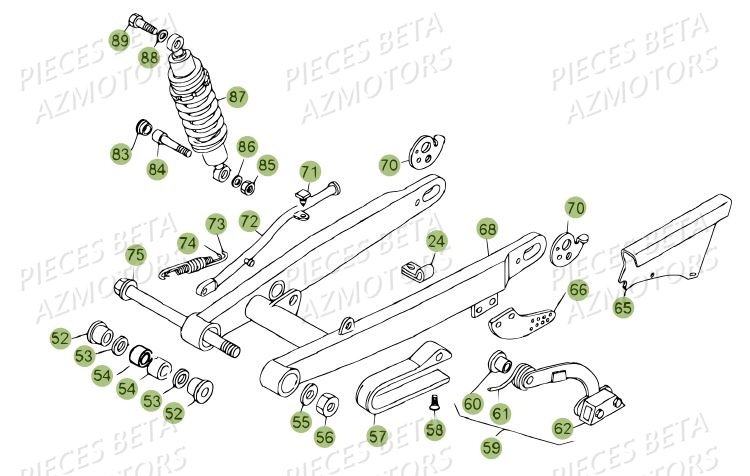 Suspension Arriere AZMOTORS PiÃ¨ces BETA REV 80 - [2012]