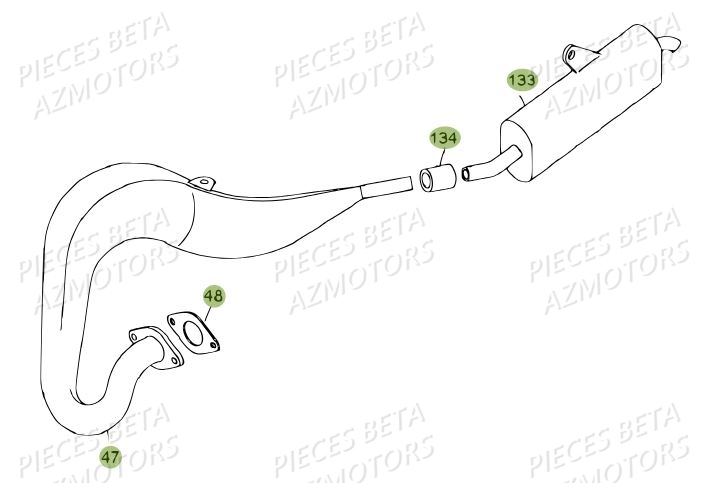 Echappement AZMOTORS PiÃ¨ces BETA REV 80 - (2013)