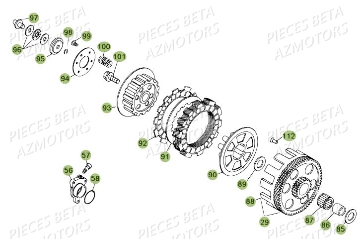 Embrayage Du No Serie 200336 A 299999 AZMOTORS PiÃ¨ces BETA REV 80 - (2013)