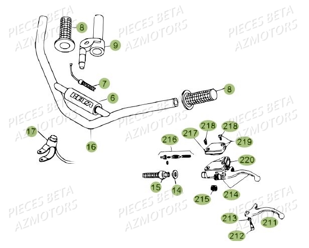 Guidon Du No Serie 200001 A 200335 AZMOTORS PiÃ¨ces BETA REV 80 - (2013)