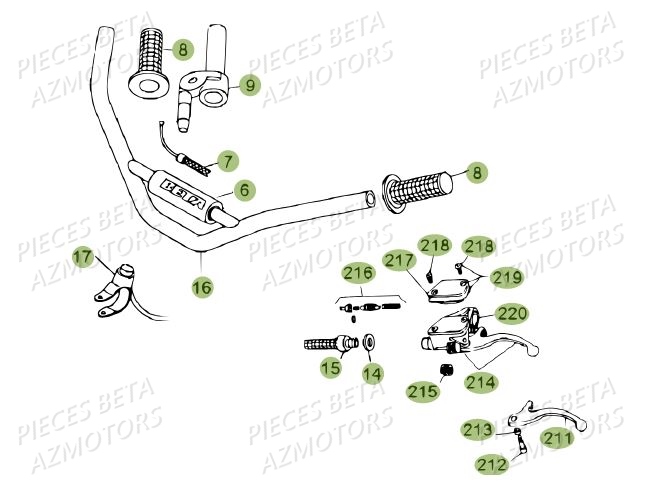 Guidon Du No Serie 200336 A 200378 AZMOTORS PiÃ¨ces BETA REV 80 - (2013)