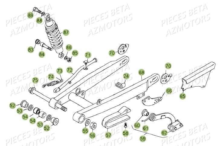Suspension Arriere AZMOTORS PiÃ¨ces BETA REV 80 - (2013)