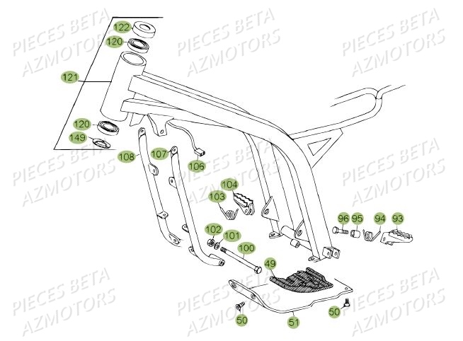 Chassis Du No Serie 200485 A 200609 AZMOTORS PiÃ¨ces BETA REV 80 - (2014)