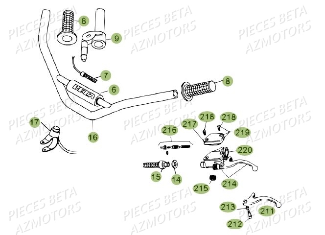 Guidon Du No Serie 200001 A 200335 AZMOTORS PiÃ¨ces BETA REV 80 - (2014)
