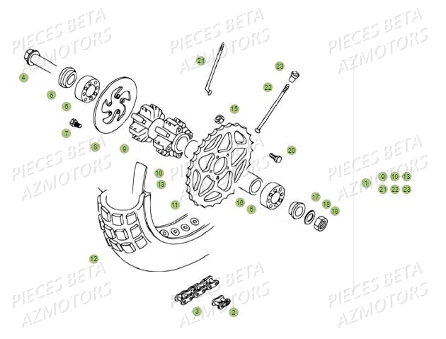 Roue Arriere AZMOTORS PiÃ¨ces BETA REV 80 - (2015)