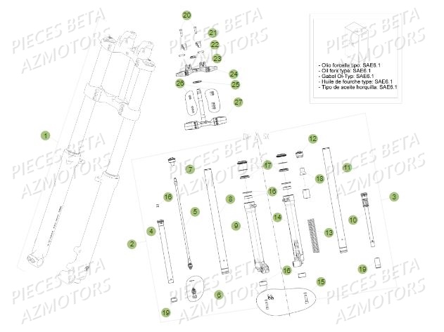 Fourche AZMOTORS PiÃ¨ces BETA REV 80 - (2016)
