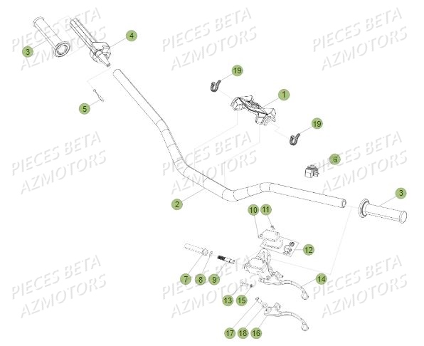 Guidon AZMOTORS PiÃ¨ces BETA REV 80 - (2016)
