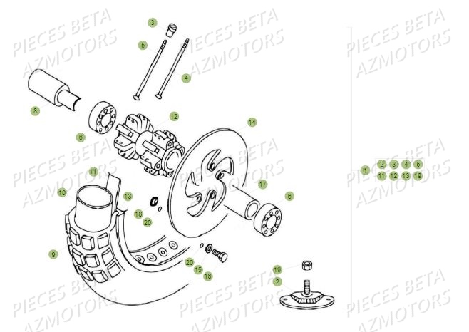 Roue Avant AZMOTORS PiÃ¨ces BETA REV 80 - (2016)