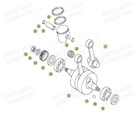 Vilebrequin AZMOTORS PiÃ¨ces BETA REV 80 - (2016)