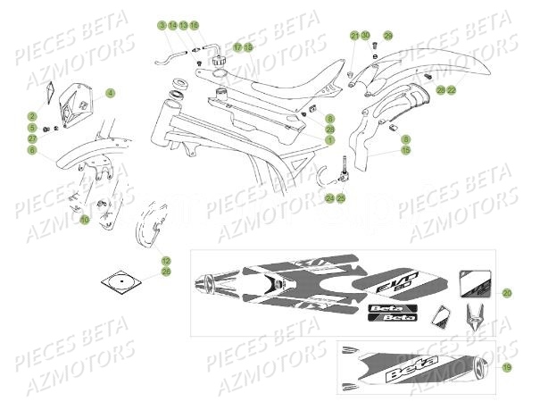 Carenages AZMOTORS PiÃ¨ces BETA REV 80 - (2017)