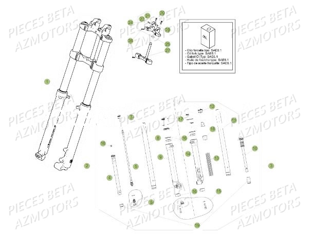 Fourche AZMOTORS PiÃ¨ces BETA REV 80 - (2017)