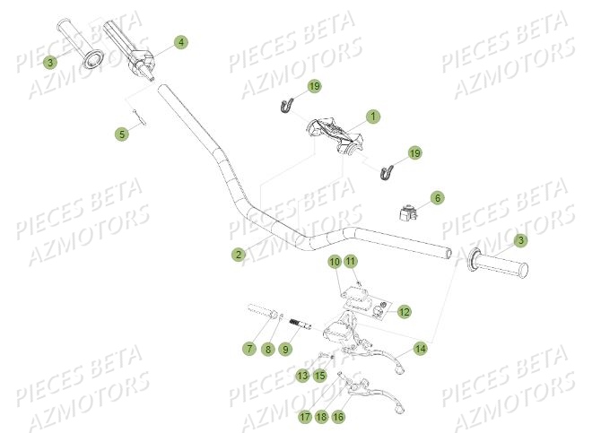 Guidon AZMOTORS PiÃ¨ces BETA REV 80 - (2017)