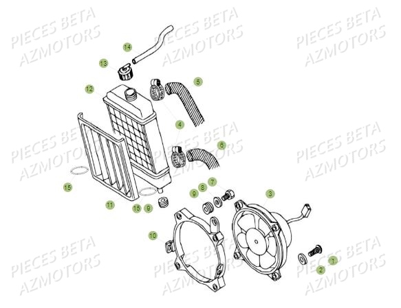 Radiateur AZMOTORS PiÃ¨ces BETA REV 80 - (2017)