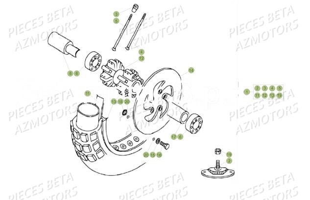 Roue Avant AZMOTORS PiÃ¨ces BETA REV 80 - (2017)