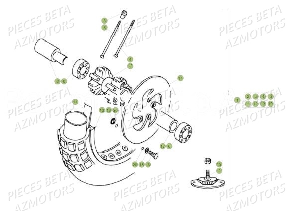Roue Avant AZMOTORS PiÃ¨ces BETA REV 80 - (2018)