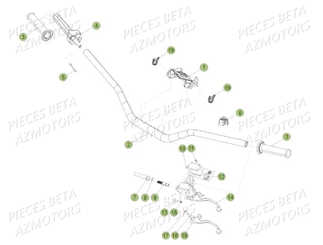 Guidon AZMOTORS PiÃ¨ces BETA REV 80 - (2019)