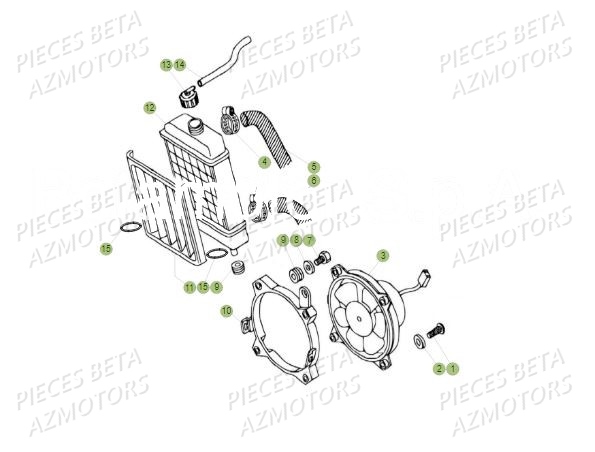 Radiateur AZMOTORS PiÃ¨ces BETA REV 80 - (2019)
